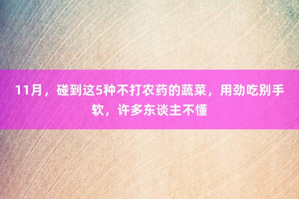 11月，碰到这5种不打农药的蔬菜，用劲吃别手软，许多东谈主不懂