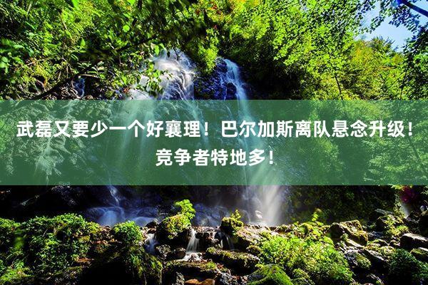 武磊又要少一个好襄理！巴尔加斯离队悬念升级！竞争者特地多！