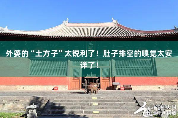 外婆的“土方子”太锐利了！肚子排空的嗅觉太安详了！