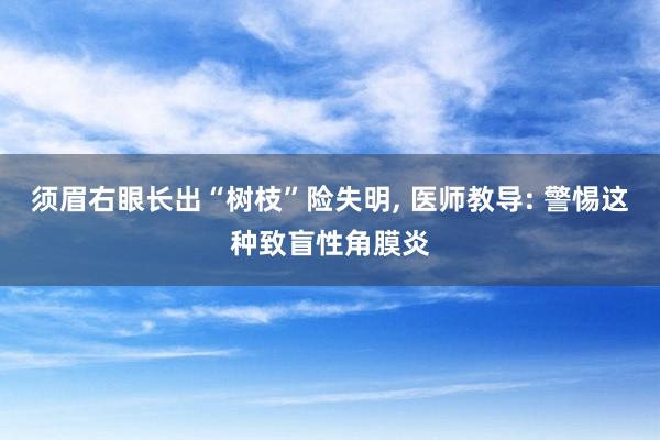 须眉右眼长出“树枝”险失明, 医师教导: 警惕这种致盲性角膜炎
